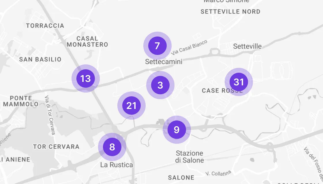 La mappa delle spedizioni, con il numero di pacchi per zona